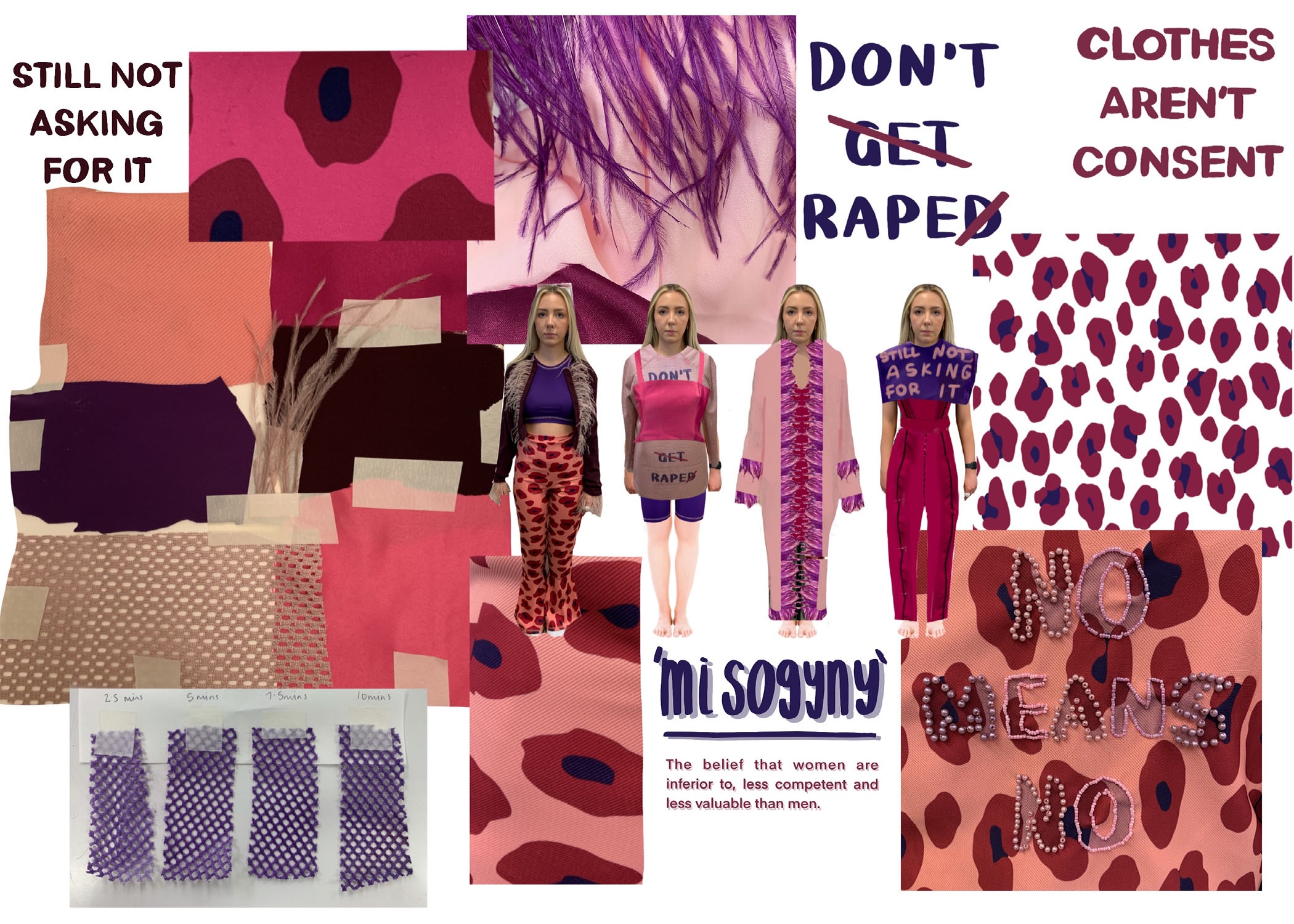 Moodboard for the first two outfits in my collection ‘Clothes Aren’t Consent’